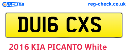 DU16CXS are the vehicle registration plates.