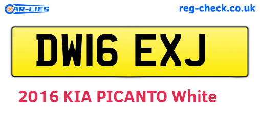 DW16EXJ are the vehicle registration plates.