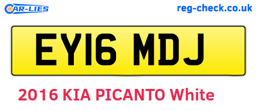 EY16MDJ are the vehicle registration plates.