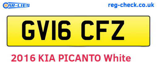 GV16CFZ are the vehicle registration plates.