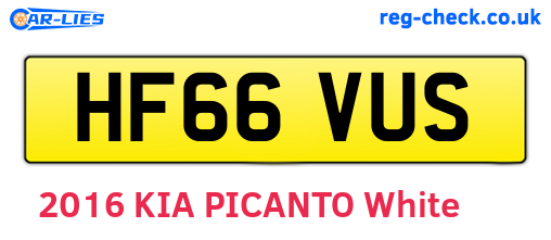 HF66VUS are the vehicle registration plates.