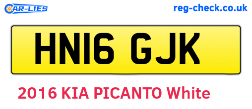 HN16GJK are the vehicle registration plates.