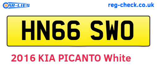 HN66SWO are the vehicle registration plates.