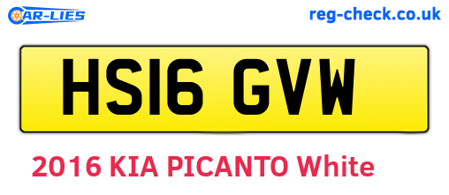 HS16GVW are the vehicle registration plates.