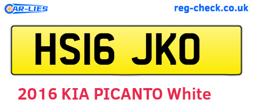 HS16JKO are the vehicle registration plates.