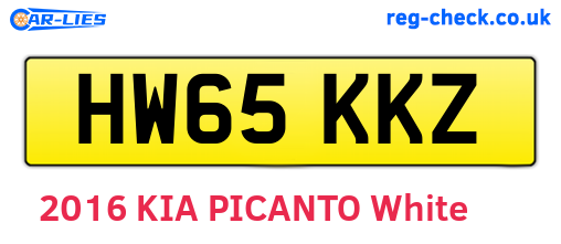 HW65KKZ are the vehicle registration plates.