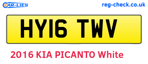 HY16TWV are the vehicle registration plates.