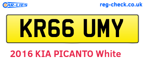 KR66UMY are the vehicle registration plates.