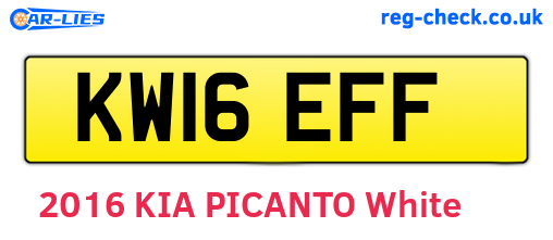KW16EFF are the vehicle registration plates.
