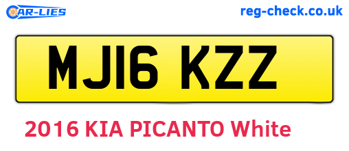 MJ16KZZ are the vehicle registration plates.