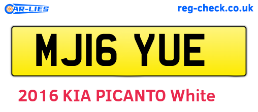 MJ16YUE are the vehicle registration plates.