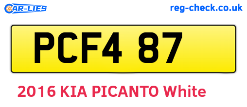 PCF487 are the vehicle registration plates.