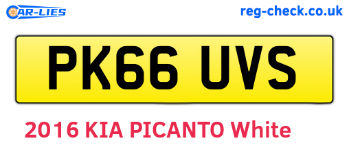 PK66UVS are the vehicle registration plates.