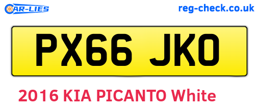 PX66JKO are the vehicle registration plates.