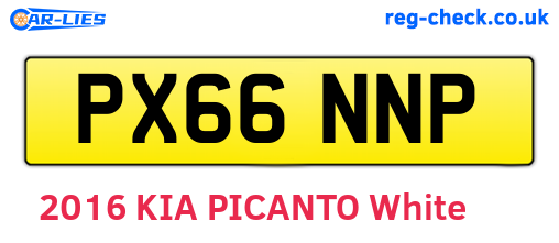 PX66NNP are the vehicle registration plates.