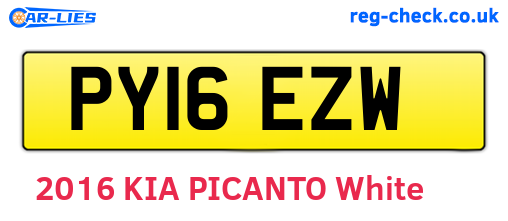 PY16EZW are the vehicle registration plates.