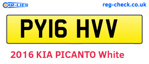 PY16HVV are the vehicle registration plates.