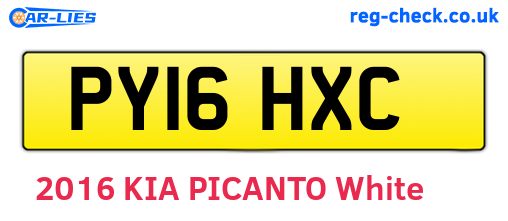 PY16HXC are the vehicle registration plates.