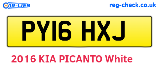 PY16HXJ are the vehicle registration plates.