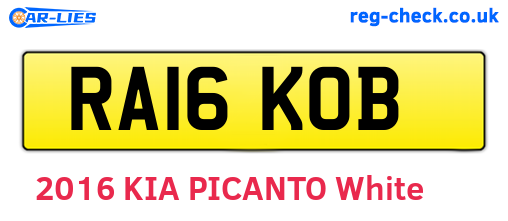 RA16KOB are the vehicle registration plates.