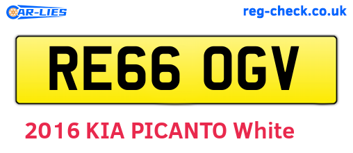 RE66OGV are the vehicle registration plates.