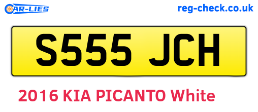 S555JCH are the vehicle registration plates.