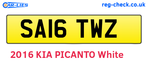 SA16TWZ are the vehicle registration plates.