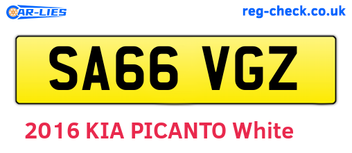 SA66VGZ are the vehicle registration plates.
