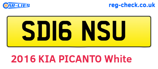 SD16NSU are the vehicle registration plates.