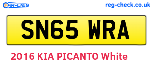 SN65WRA are the vehicle registration plates.