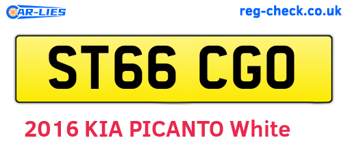 ST66CGO are the vehicle registration plates.