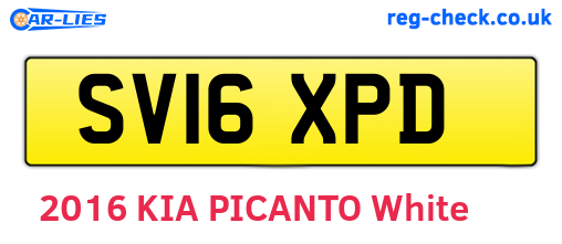 SV16XPD are the vehicle registration plates.