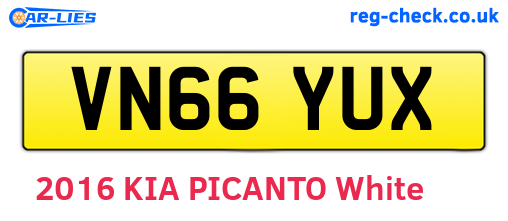 VN66YUX are the vehicle registration plates.