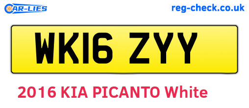 WK16ZYY are the vehicle registration plates.