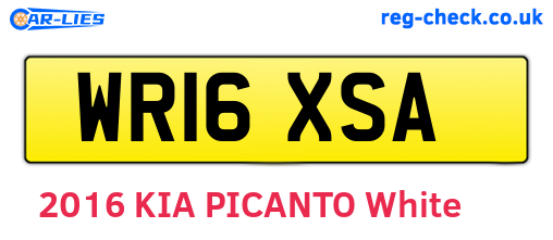 WR16XSA are the vehicle registration plates.