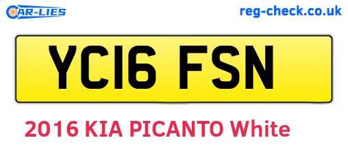 YC16FSN are the vehicle registration plates.
