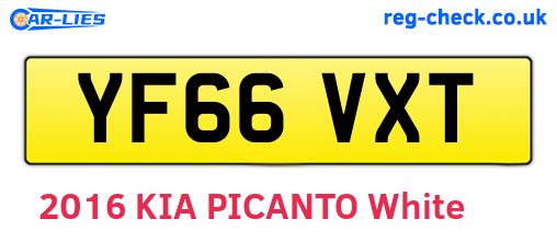 YF66VXT are the vehicle registration plates.