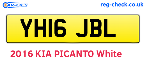 YH16JBL are the vehicle registration plates.