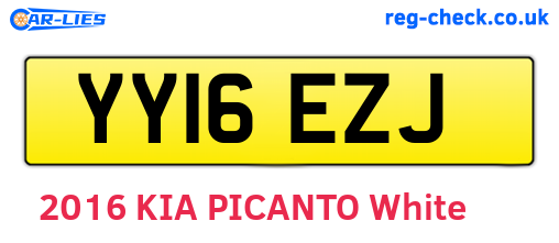 YY16EZJ are the vehicle registration plates.