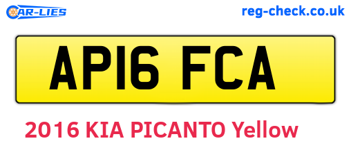 AP16FCA are the vehicle registration plates.