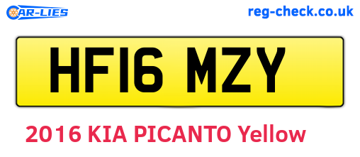HF16MZY are the vehicle registration plates.