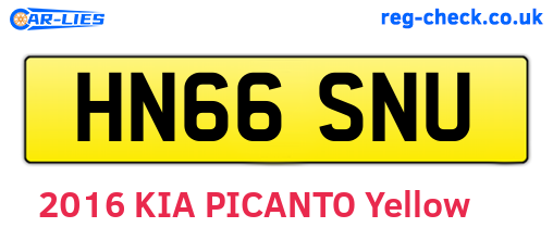 HN66SNU are the vehicle registration plates.
