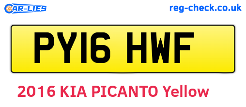 PY16HWF are the vehicle registration plates.