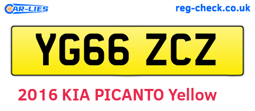 YG66ZCZ are the vehicle registration plates.