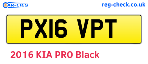 PX16VPT are the vehicle registration plates.