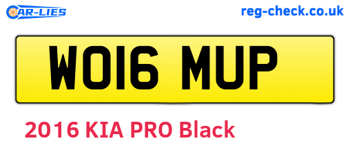 WO16MUP are the vehicle registration plates.