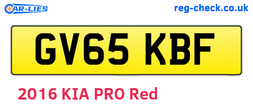 GV65KBF are the vehicle registration plates.