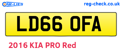 LD66OFA are the vehicle registration plates.