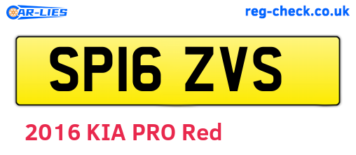 SP16ZVS are the vehicle registration plates.