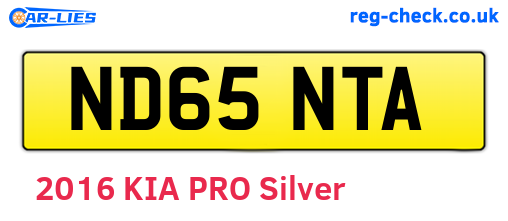 ND65NTA are the vehicle registration plates.